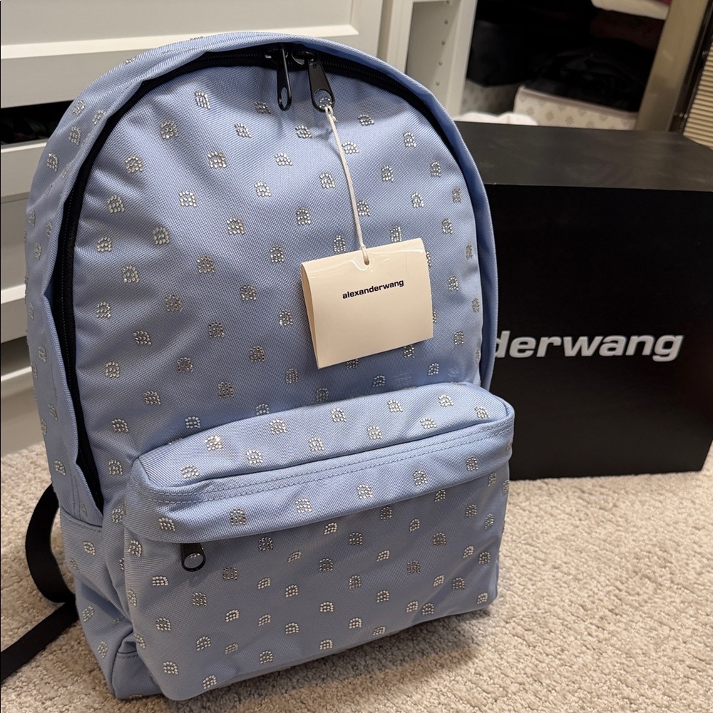 Alexander Wang NEW Light Blue Backpack with Swarovski Accents